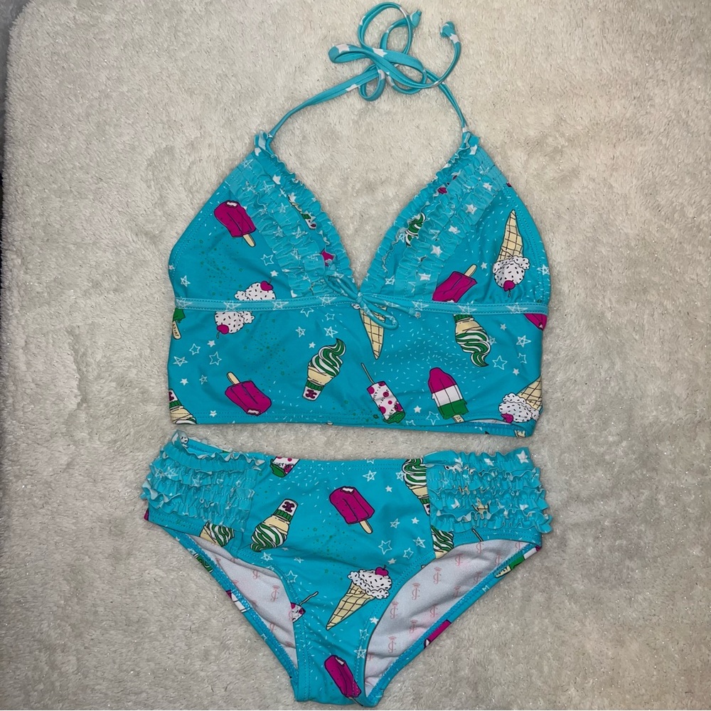 Juicy Couture girls 2 piece swim size 10